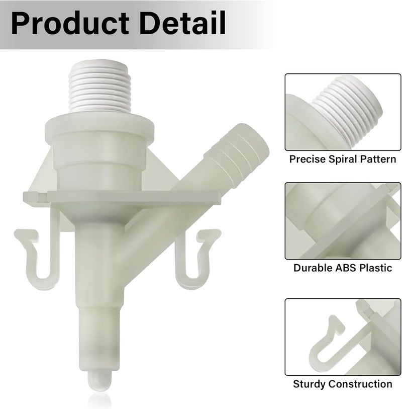 NIULPFZTK RV Water Valve Kit, RV Toilet Valve Fit Sealand Dometic Toilets 300, 301 310, 311, 320, 321 Series Pedal-flush Toilet Fits for Camper Trailer Toilet Pedal flush Toilets 385311641 - Image 5